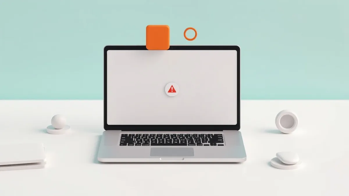 Illustration: A sleek laptop sits on a clean white desk.