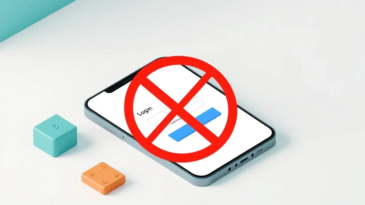 Illustration: A large smartphone sits on a sterile white table.