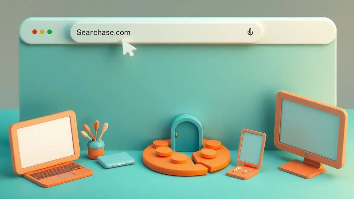 Illustration: A search engine interface with a list of results.