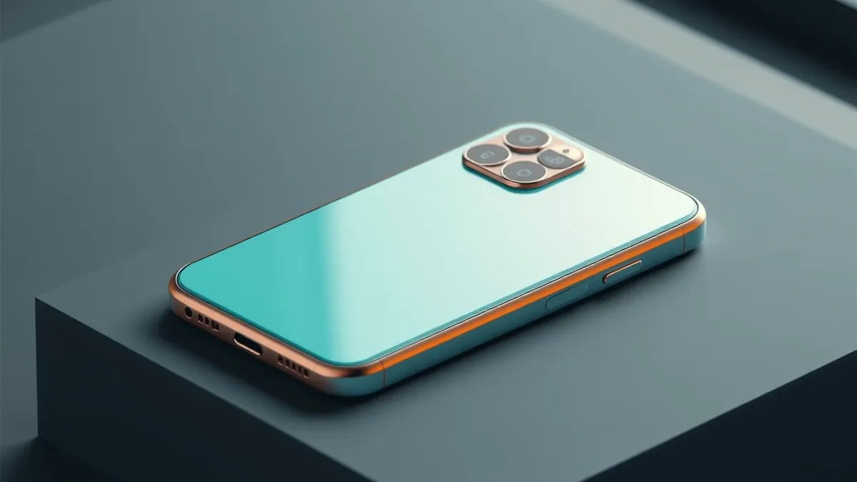 Illustration: A sleek smartphone rests on a dark surface, its screen gently curving around the edges.