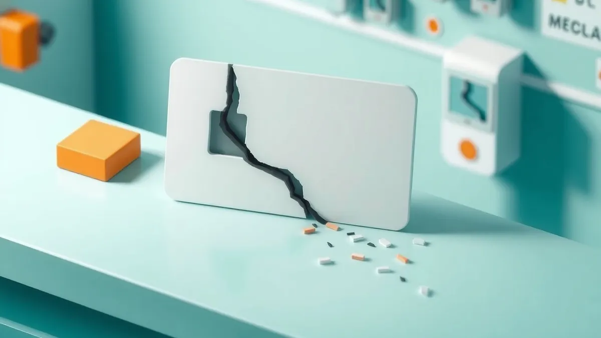 Illustration: A single white medical ID card sits on a clean hospital counter, its surface blank and featureless.